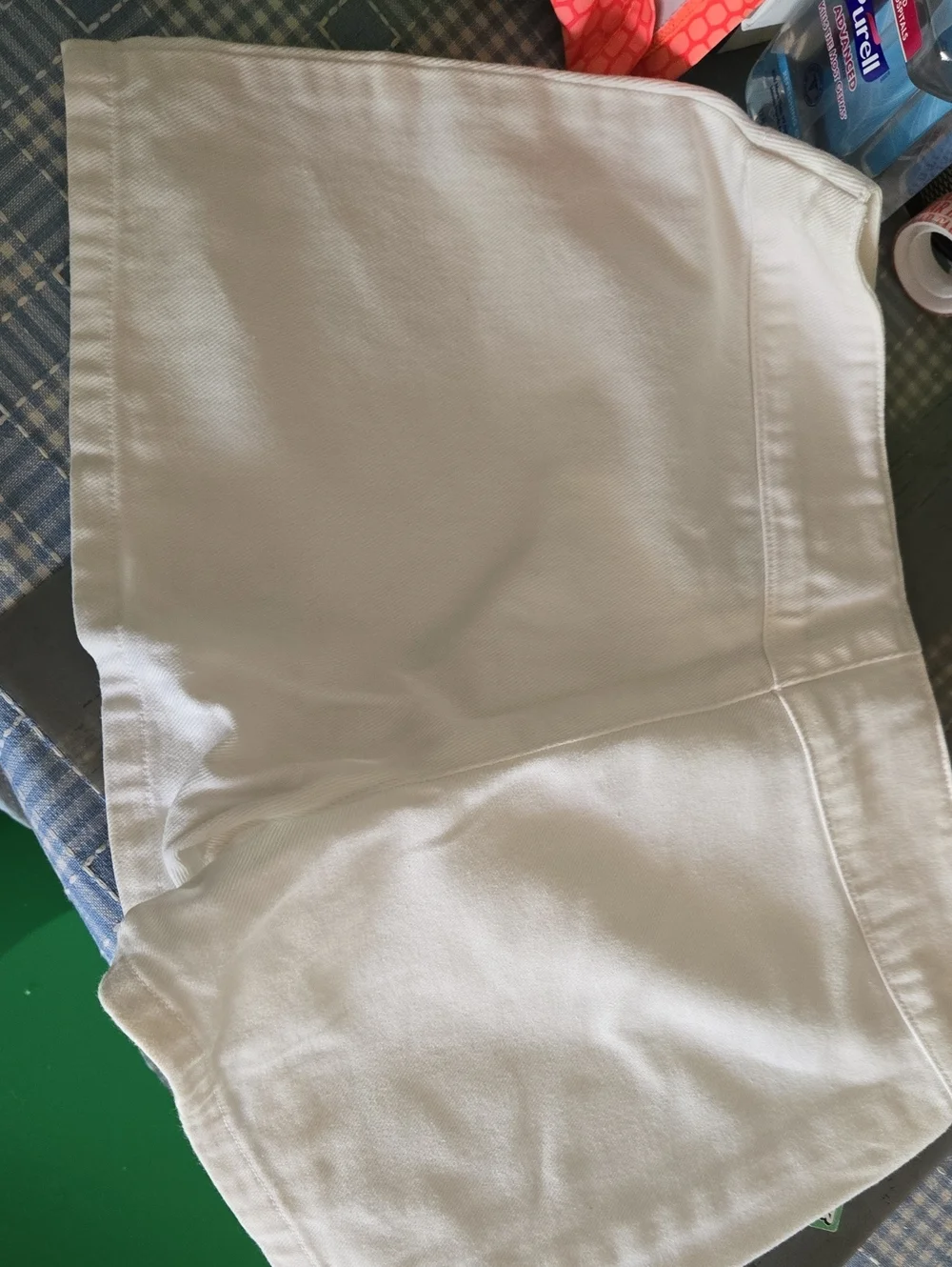 American Eagle Outfitters Neon Lime Athletic Shorts with White and Teal Trim